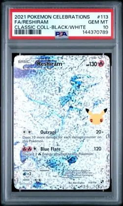 2021 POKEMON CELEBRATIONS CLASSIC COLLECTION #113 FA/RESHIRAM CLASSIC PSA 10 - Image 1