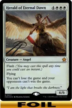 1x - Herald of Eternal Dawn - FOIL #17 - Foundations - NM MTG - Image 1