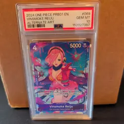 2024 ONE PIECE PRB01 ONE PIECE CARD THE BEST- VINSMOKE REIJU PSA 10 - Image 1