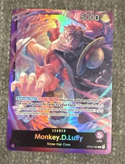 • Monkey.D.Luffy • OP05-060 Leader SD 18 PURPLE Holo Foil One Piece TCG NM - Image 1