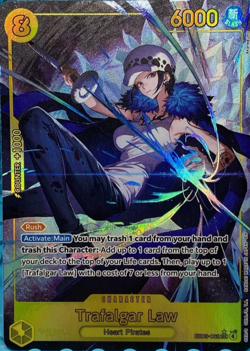 One Piece CCG Traflagar Law EB03-062 Alt Art Secret Rare Heroines - Image 1