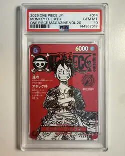 One piece Monkey D. Luffy Promo One Piece Magazine Vol.20 #014 PSA 10 2025 - Image 1