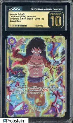 2024 One Piece Japanese Emperors In New World Monkey D. Luffy Secret Rare CGC 10 - Image 1
