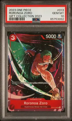 One Piece ST01-013 Roronoa Zoro Gift Coll 2023 English ENG Promo Alt Art PSA 10 - Image 1