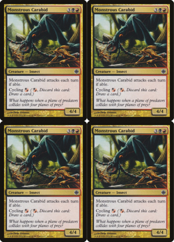 4x MTG 2009 MONSTROUS CARABID - INSECT CREATURE - NM MAGIC CARD x4 copies - Image 1