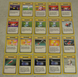 Pokemon TCG Base Set Trainer Card Lot Authentic 94 Cards Item Finder Breeder Etc - Image 1