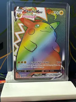 Pikachu VMAX Vivid Voltage Rainbow Rare 188/185 Secret Pokemon Card 2020 - Image 1