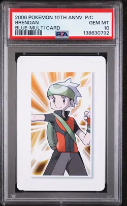 2006 POKEMON CENTER 10TH ANNIVERSARY PLAYING CARDS BLUE DECK BRENDAN PSA 10 - Image 1