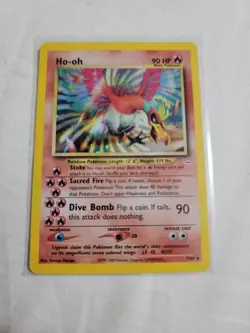 Pokemon Card Neo Revelation Ho-oh 7/64 Unlimited Holo Rare - Image 1