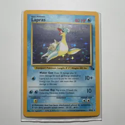 Wizards Lapras Holo Rare 80 HP Fossil Pokemon Card 10/62 English 1999 - Image 1