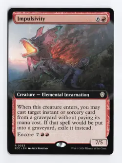 Impulsivity (Extended Art) #33 Rare - Commander: Lorwyn Eclipsed ECC PACK FRESH - Image 1