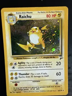 Pokemon TCG Raichu #16 Base Set 2 Vintage Holo LP + - Image 1