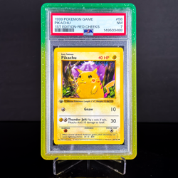 Red Cheeks Pikachu 1st Edition Shadowless 58/102 Pokemon Base Set PSA 7 NM - Image 1