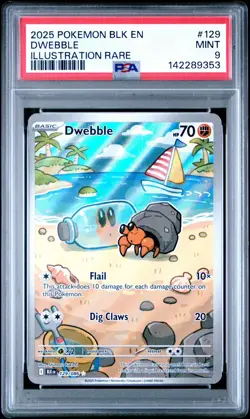 Dwebble 129 2025 POKEMON BLK EN-BLACK BOLT ILLUSTRATION RARE PSA 9 MINT - Image 2