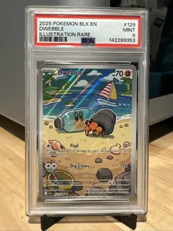 Dwebble 129 2025 POKEMON BLK EN-BLACK BOLT ILLUSTRATION RARE PSA 9 MINT - Image 4