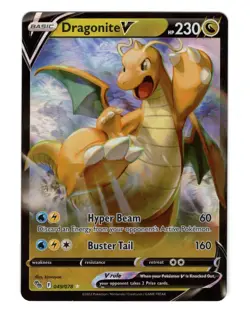 2022 Pokemon TCG Dragonite V Full Art Holo Ultra Rare Card 049/078 NM - Image 1
