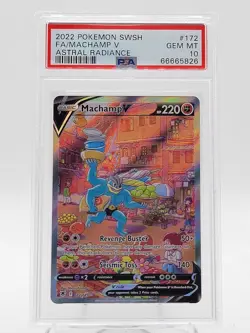 MACHAMP V 2022 POKEMON ASTRAL RADIANCE FULL ART #172 PSA 10 Q0895 - Image 1