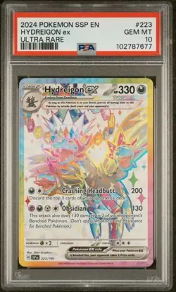 2024 POKEMON SSP EN-SURGING SPARKS ULTRA RARE #223 HYDREIGON EX PSA 10 - Image 1