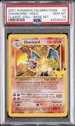 2021 POKEMON CELEBRATIONS CLASSIC COLLECTION #4 CHARIZARD-HOLO PSA 10 - Image 1