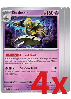 4x Dusknoir 037/131 Pokemon TCG Playset SV: Prismatic Evolutions - Image 1