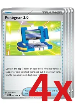 4x Pokegear 3.0 084/086 Pokemon TCG Playset SV: Black Bolt - Image 1
