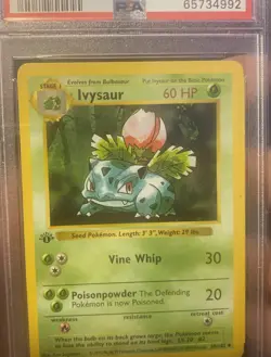 1999 Pokemon Game ' Ivysaur ' 1st Edition PSA 7 Near Mint - Image 1