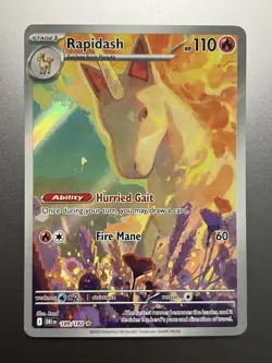 Pokemon - Rapidash 189/182 Illustration Rare, SV: Destined Rivals, Holo, NM - Image 1