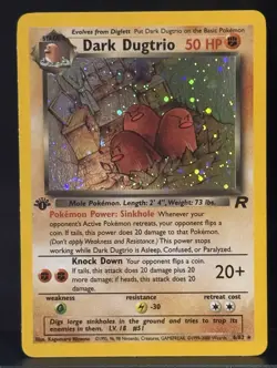 Wizards of the Coast Pokemon Dark Dugtrio 1st Ed Holo Rare 6/82 English 2000 - Image 1