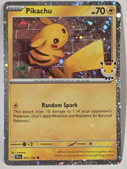 Pikachu 051/162 Cosmos Holo Pokemon Day 2026 Stamped Promo NM w SWIRL - Image 1
