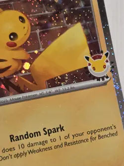 Pikachu 051/162 Cosmos Holo Pokemon Day 2026 Stamped Promo NM w SWIRL - Image 2