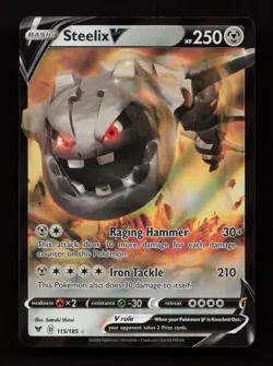 Steelix V 115/185 Holo Rare V Vivid Voltage Pokemon Near Mint - Image 1