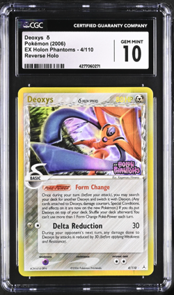 Pokemon Deoxys 4/110 EX Holon Phantoms Reverse Holo Stamped CGC 10 Gem Mint - Image 1