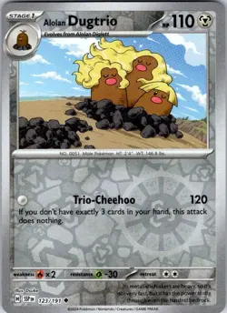 Alolan Dugtrio 123/191 Uncommon Surging Sparks Pokemon Reverse Holo Near Mint - Image 1
