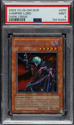 2003 Yu-Gi-Oh! Dark Crisis #000 Vampire Lord SECRET RARE HOLO - PSA 9 MINT - Image 1