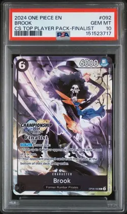 2024 ONE PIECE CHAMP 2024 TOP PLAYER PACK #092 BROOK FINALIST PSA 10 (Q717 - Image 1
