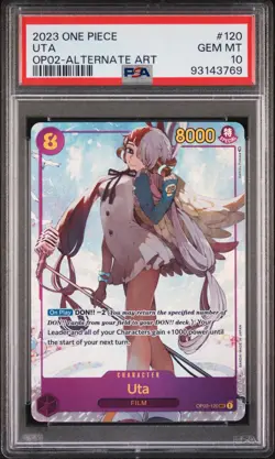 2023 ONE PIECE OP02-PARAMOUNT WAR ALTERNATE ART #120 UTA PSA 10 - Image 1