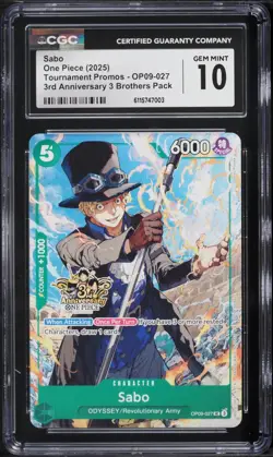 2025 One Piece Tournament Sabo 3RD ANNIVERSARY 3 BROTHERS PACK - CGC 10 GEM MINT - Image 2