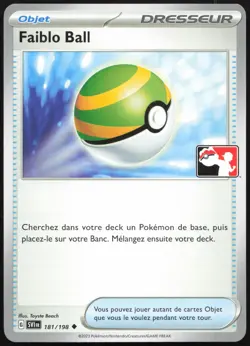Carte Pokemon Faiblo Ball Stamp Ligue 181/198 Ecarlate et Violet Francais - Image 1