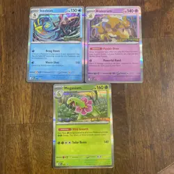Mega Evolution Prerelease Pokemon Promo set Meganium Inteleon Alakazam - Image 1