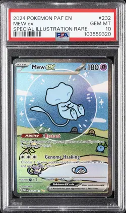 2024 POKEMON PAF EN-PALDEAN FATES SPECIAL ILLUSTRATION RARE #232 MEW EX PSA 10 - Image 1