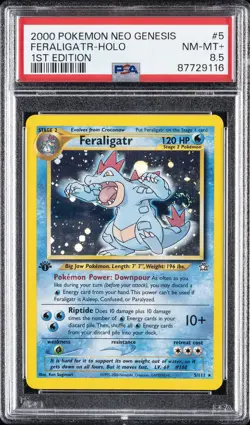 2000 POKEMON NEO GENESIS 1ST ED #5 FERALIGATR-HOLO PSA 8.5 - Image 1