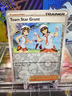 Team Star Grunt 195/198 Reverse Holo Uncommon Pokemon TCG Scarlet & Violet Base - Image 1