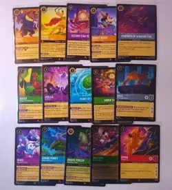 Disney Lorcana Fabled Card Lot Of 15 Rare And Super Rare - Image 1