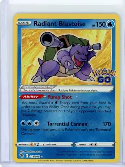 Pokemon TCG Pokemon Go Radiant Blastoise 018/078 Rare Holo - Image 1