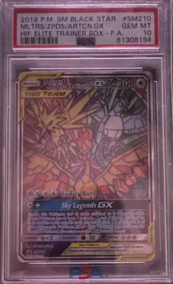 Pokemon SM Black Star Moltres Zapdos Articuno GX SM210 PSA 10 Holo Promo - Image 1