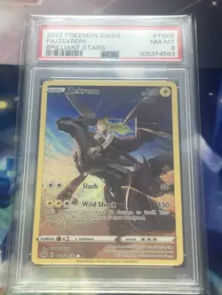 Pokemon Zekrom TG05/TG30 Full Art Trainer Gallery Card Brilliant Stars PSA 8 - Image 1