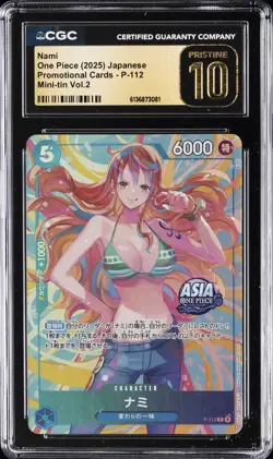 2025 ONE PIECE: JAPANESE PROMO CARDS - MINI-TIN VOL. 2 NAMI CGC 10 PRISTINE - Image 1