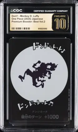 2025 ONE PIECE PREM BOOSTER JPN DON!! MONKEY D. LUFFY CGC 10 PERFECT - Image 1