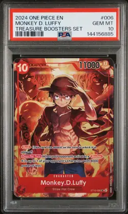 2024 ONE PIECE PROMOS TREASURE BOOSTERS SET #006 MONKEY D. LUFFY PSA 10 - Image 1