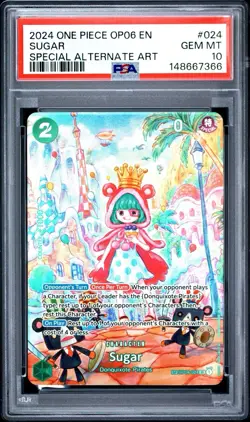 2024 ONE PIECE OP06-WINGS OF THE CAPTAIN SPECIAL ALTERNATE ART #024 SUGAR PSA 10 - Image 1